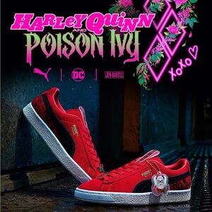 Jen Bartel Harley Quinn Puma Sneakers Special Edition NIB 7.5 Red & Black